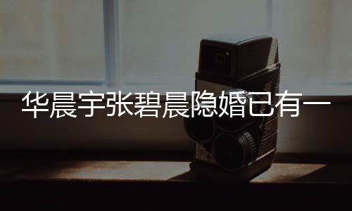 华晨孩子华回应宇张隐婚已有一岁碧晨堂哥晨宇